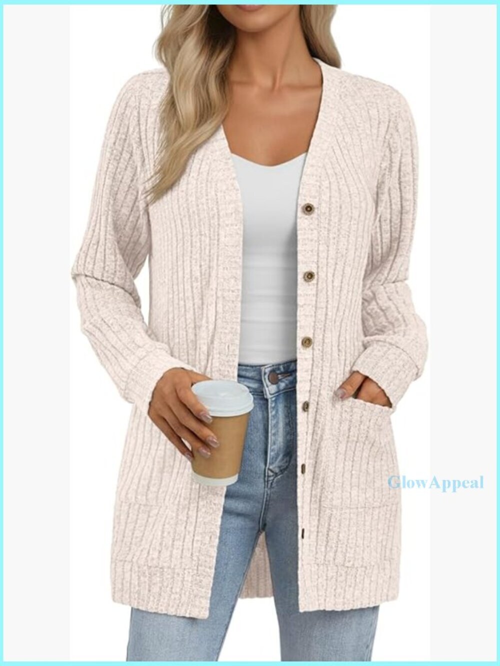 Long Cardigan Sweater Lightweight Chunky Button Up with Pockets Fall Outfit